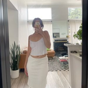 Lioness White Pointelle Skirt